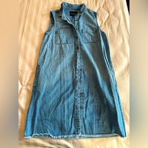 Denim button down dress